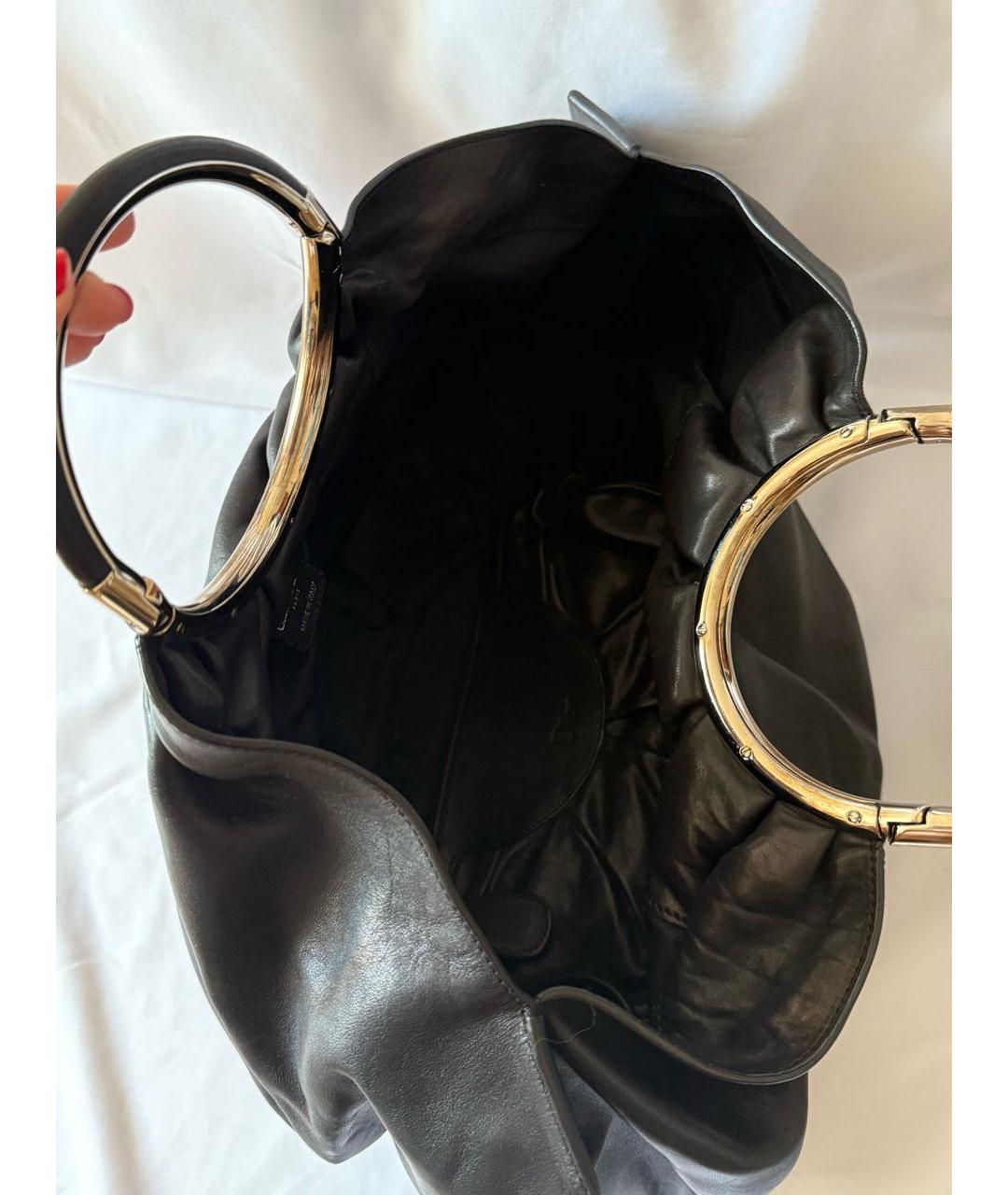 CHRISTIAN DIOR Черная кожаная сумка с короткими ручками, фото 7