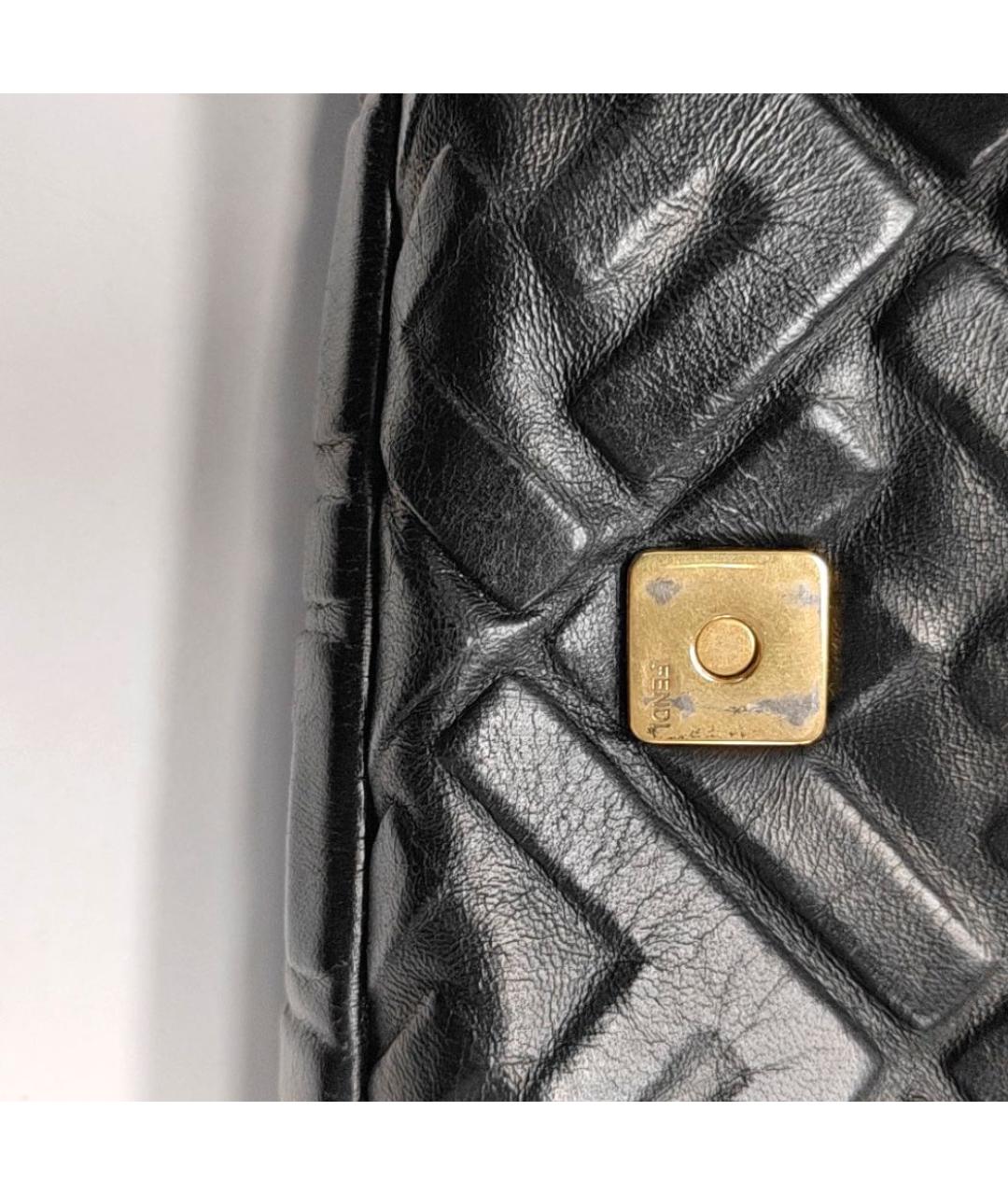 FENDI Черная кожаная сумка через плечо, фото 8