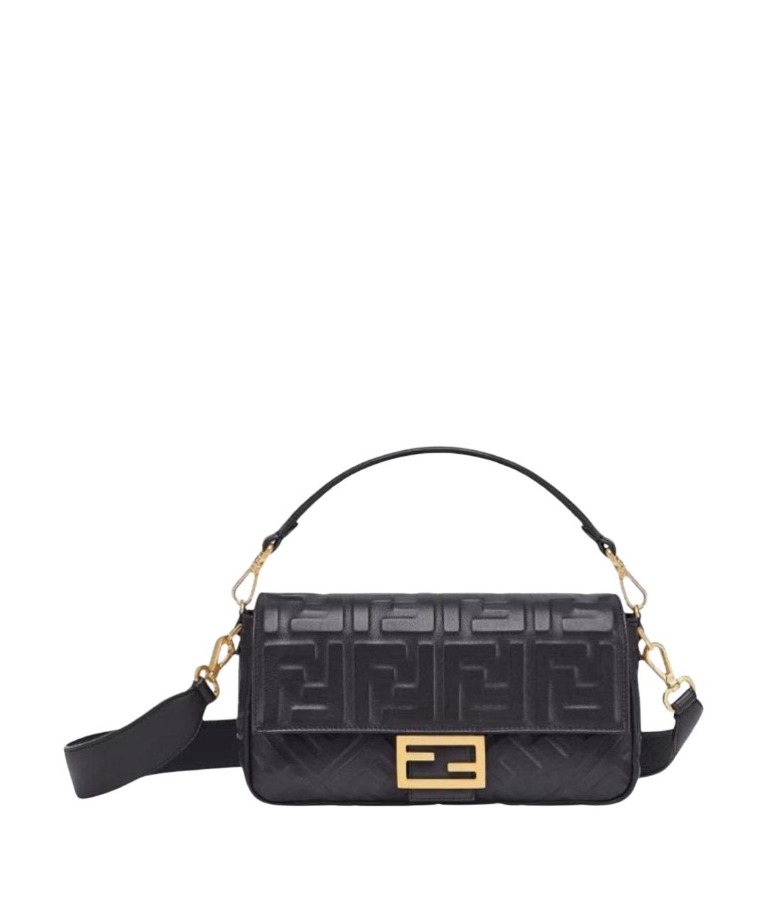 FENDI Черная кожаная сумка через плечо, фото 1