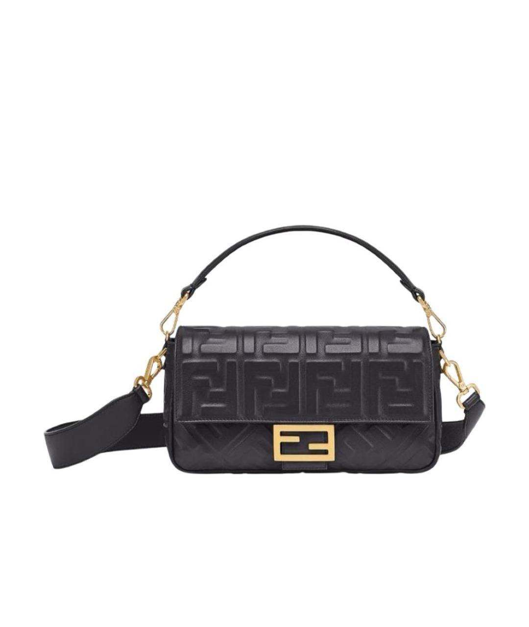 FENDI Черная кожаная сумка через плечо, фото 9