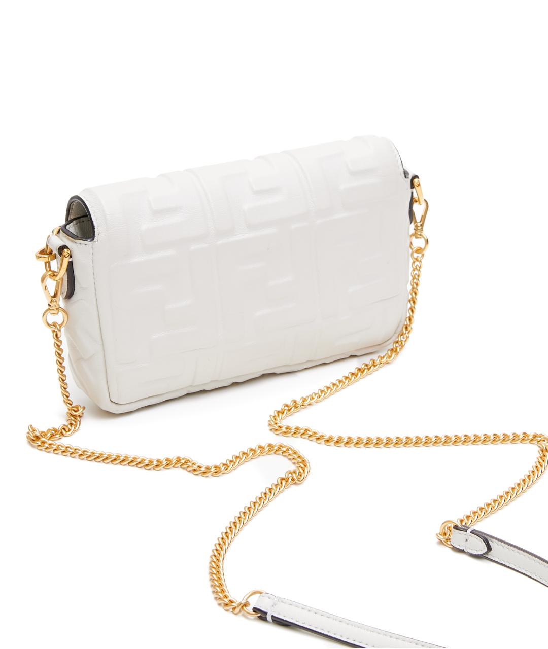 FENDI Белая кожаная сумка через плечо, фото 3