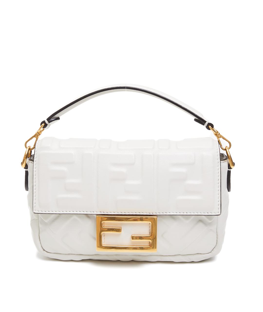 FENDI Белая кожаная сумка через плечо, фото 8