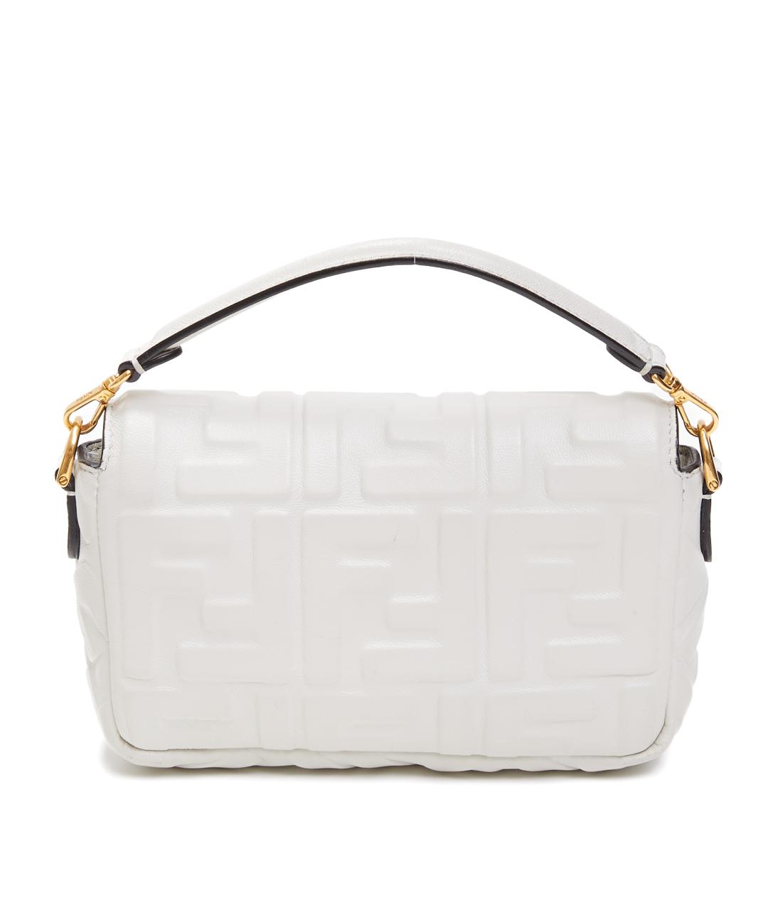 FENDI Белая кожаная сумка через плечо, фото 4