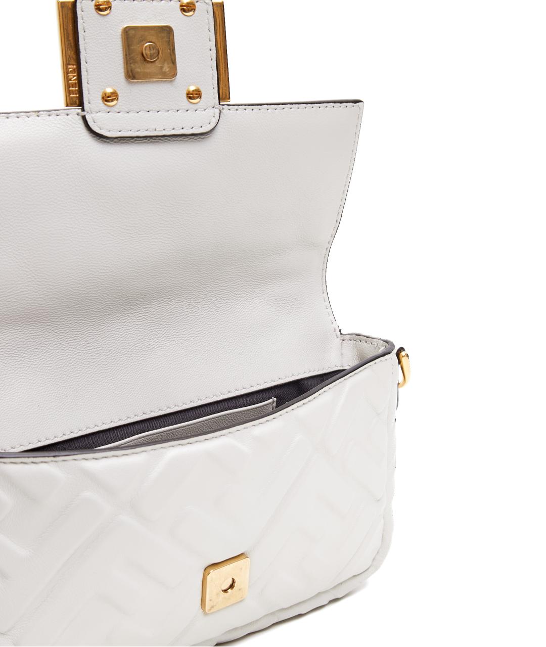 FENDI Белая кожаная сумка через плечо, фото 7