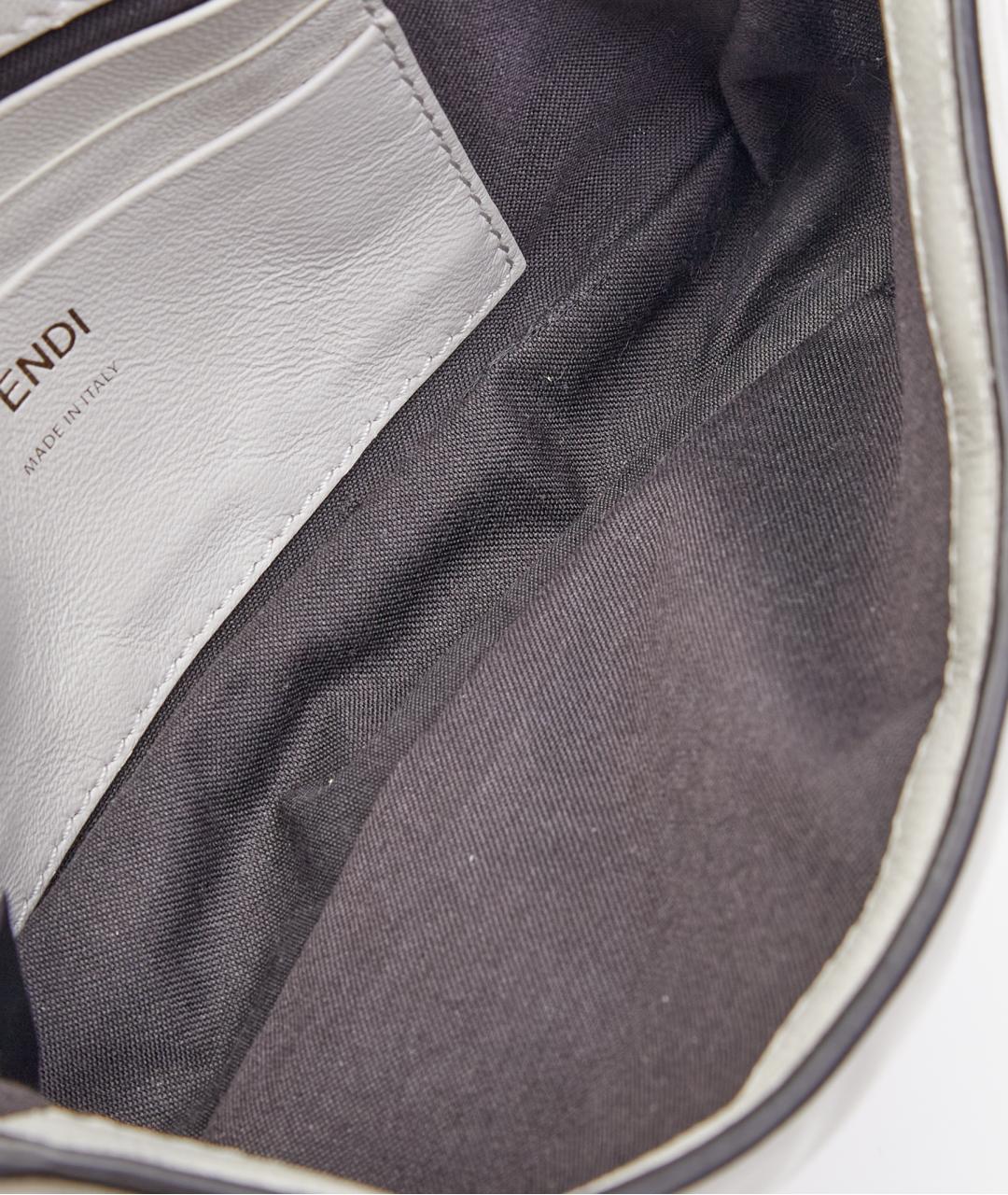 FENDI Белая кожаная сумка через плечо, фото 5