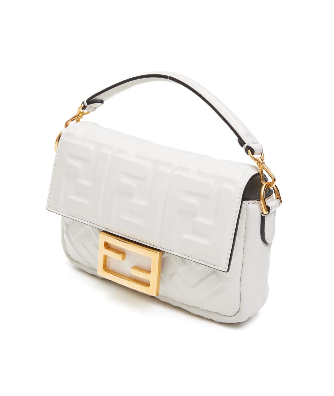 FENDI Белая кожаная сумка через плечо, фото 2