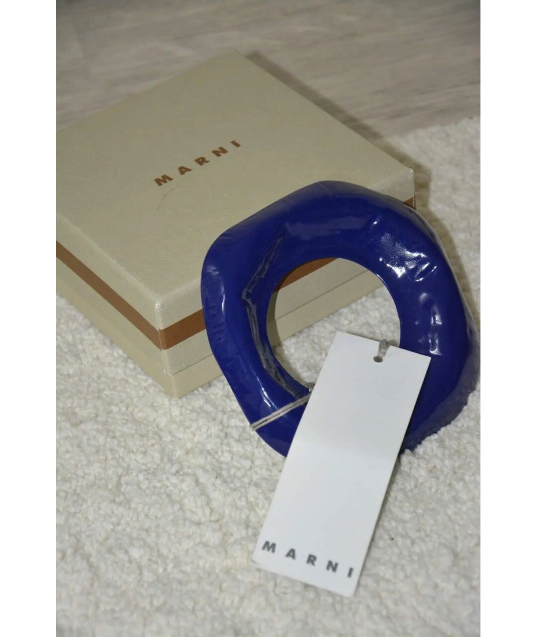 MARNI Синий латунный браслет, фото 3