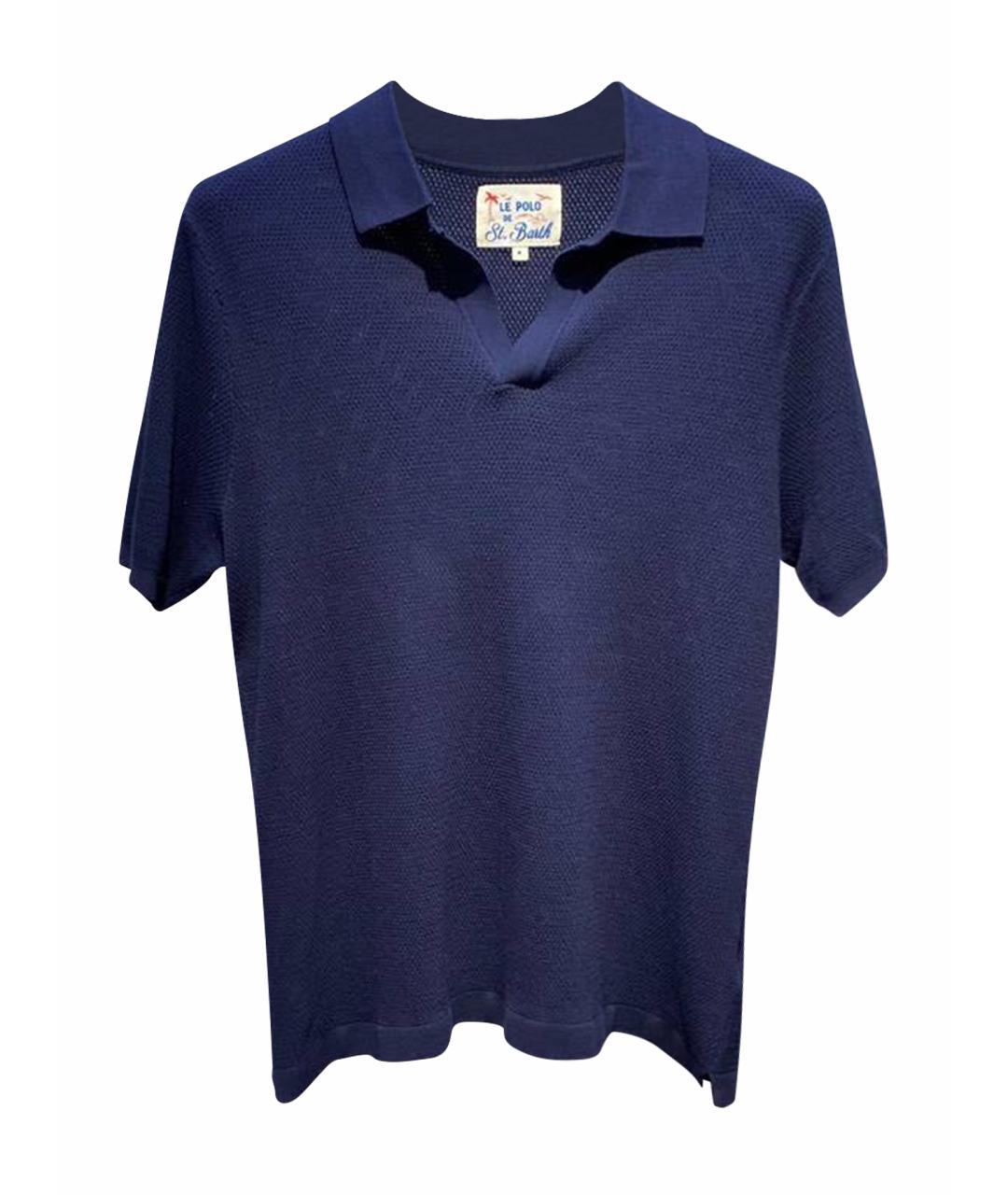 MC2 SAINT BARTH Темно-синее хлопковое поло с коротким рукавом, фото 1