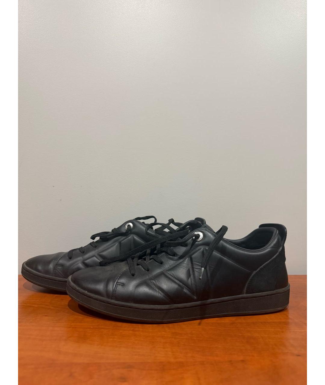 LOUIS VUITTON Черные кожаные низкие кроссовки / кеды, фото 5