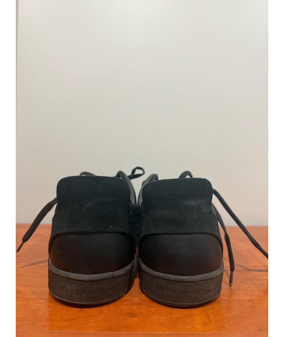LOUIS VUITTON Черные кожаные низкие кроссовки / кеды, фото 4
