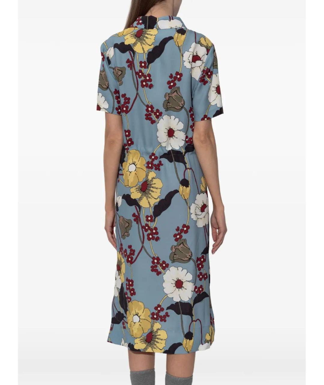 MARNI Голубое вискозное повседневное платье, фото 4