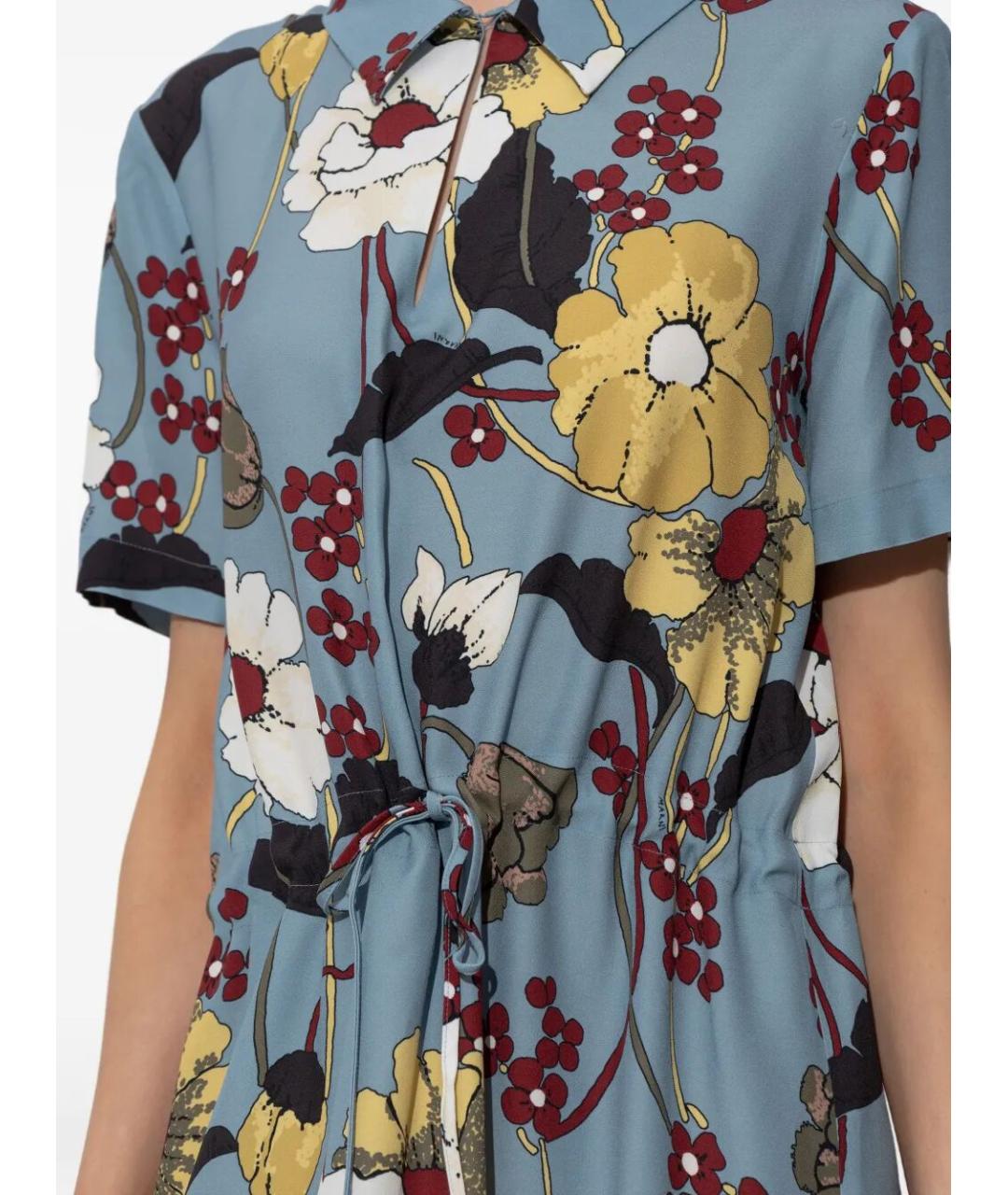 MARNI Голубое вискозное повседневное платье, фото 3