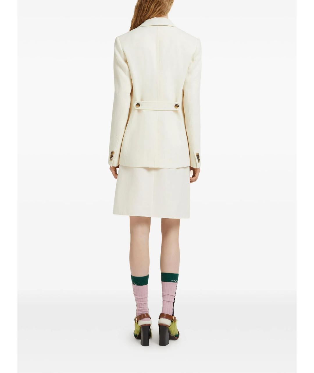 MARNI Бежевый шерстяной жакет/пиджак, фото 3