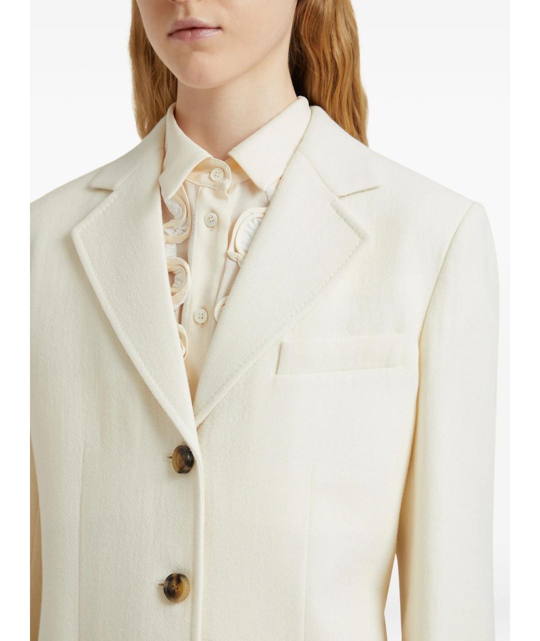 MARNI Бежевый шерстяной жакет/пиджак, фото 5