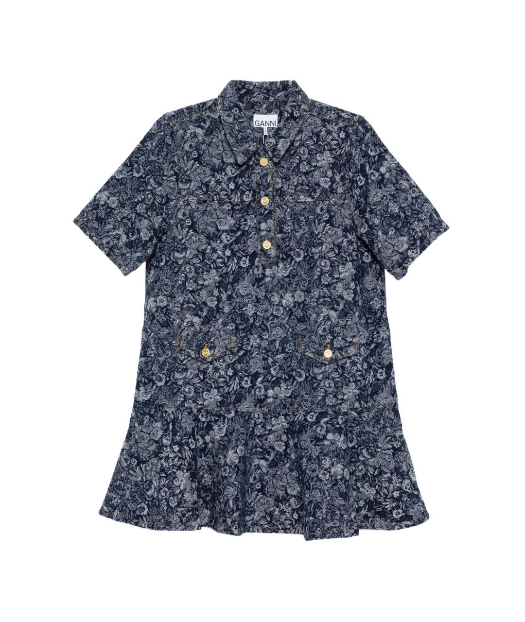 GANNI Мульти хлопковое повседневное платье, фото 1