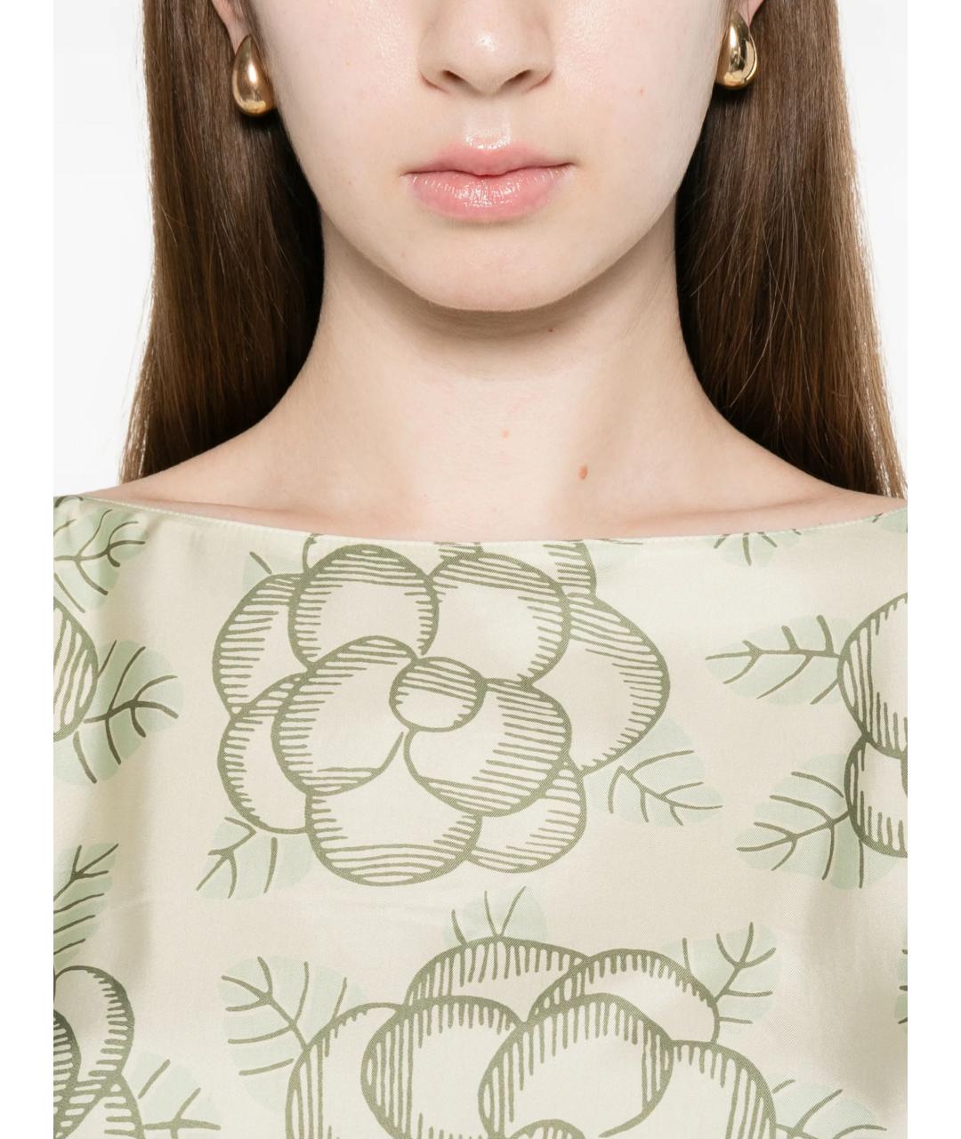 MARNI Зеленые вискозное повседневное платье, фото 2