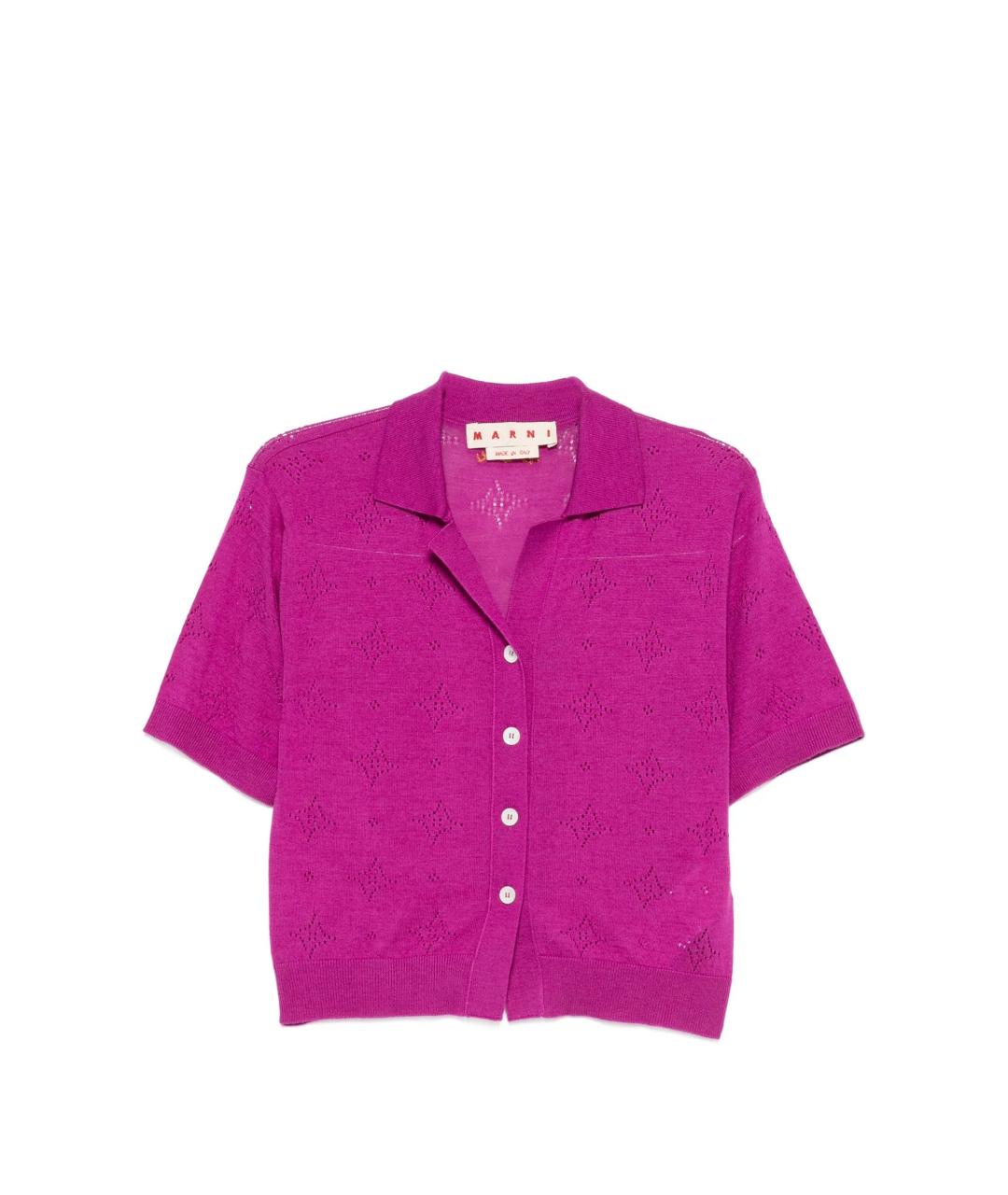 MARNI Фуксия шерстяная рубашка, фото 1