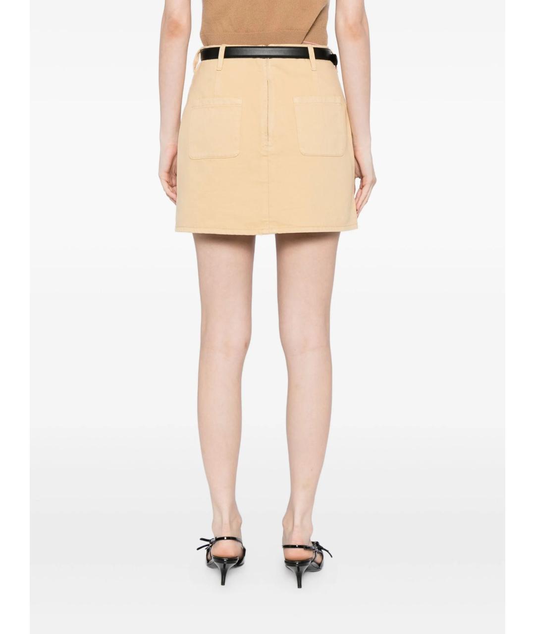 SELF-PORTRAIT Бежевая хлопковая юбка мини, фото 5