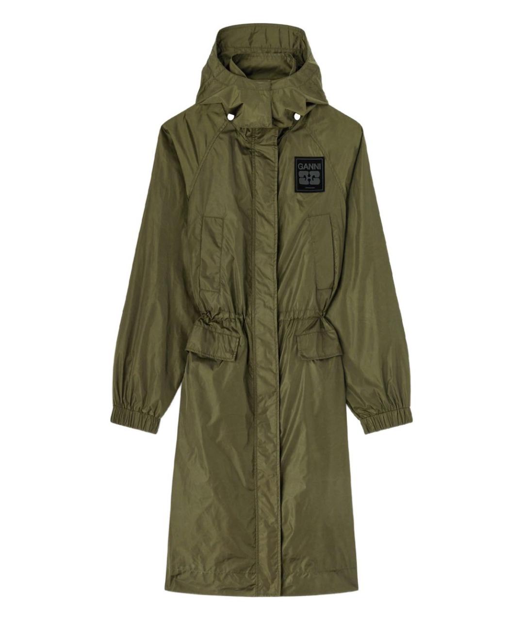 GANNI Зеленая полиамидовая парка, фото 1