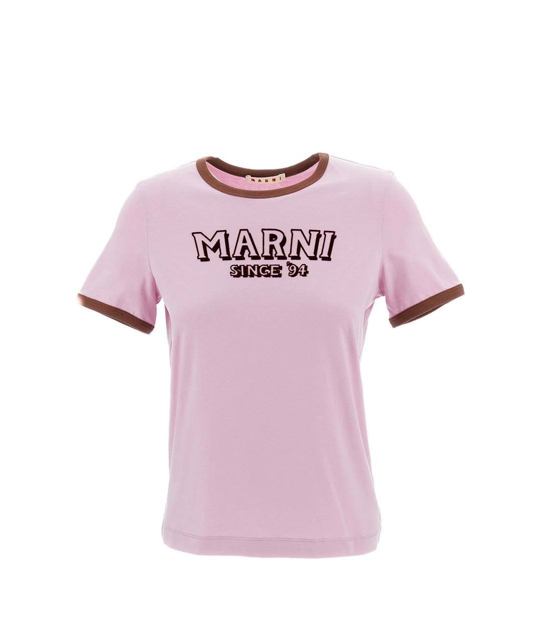 MARNI Розовая хлопковая футболка, фото 1