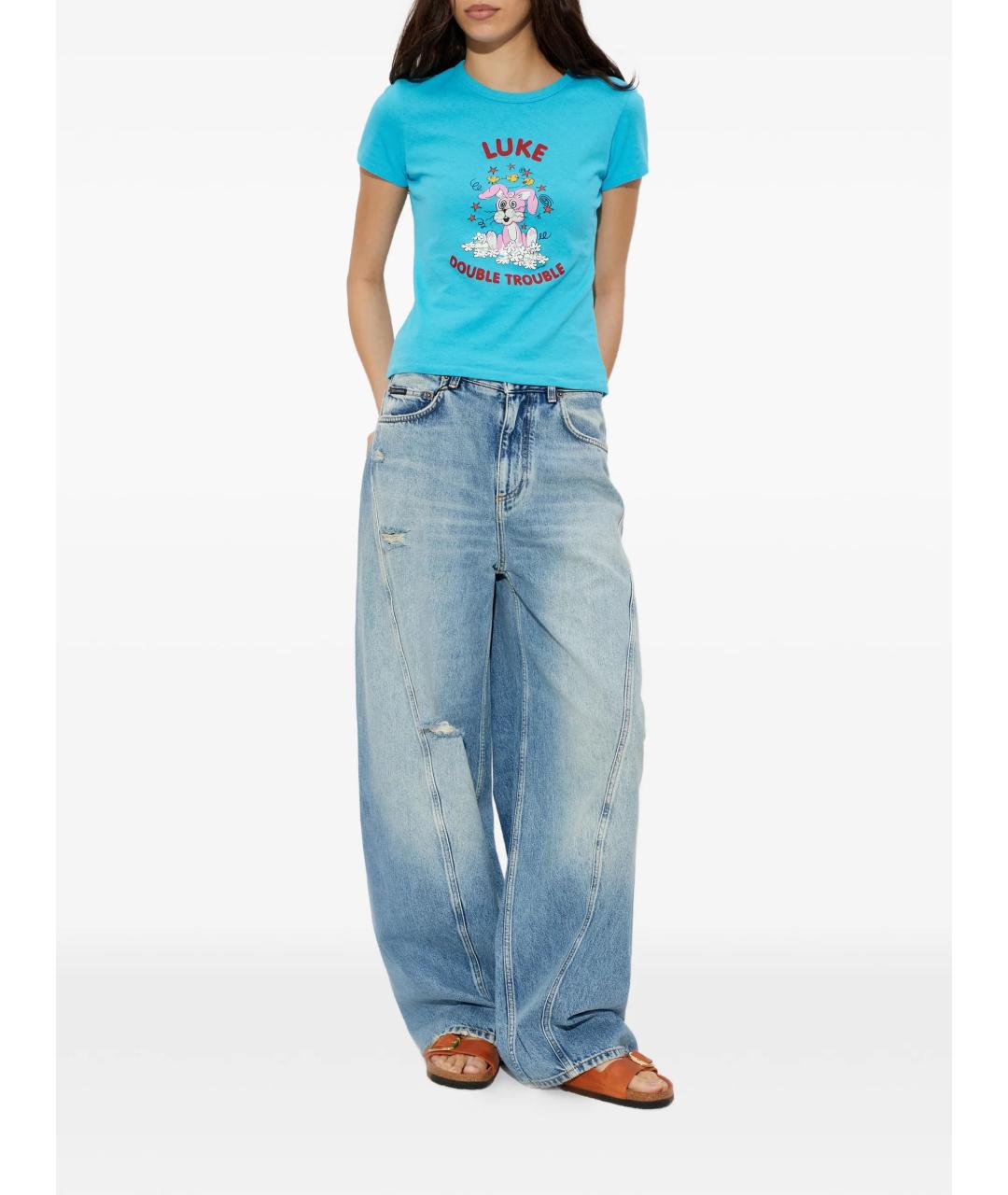 KENZO Синяя хлопковая футболка, фото 2