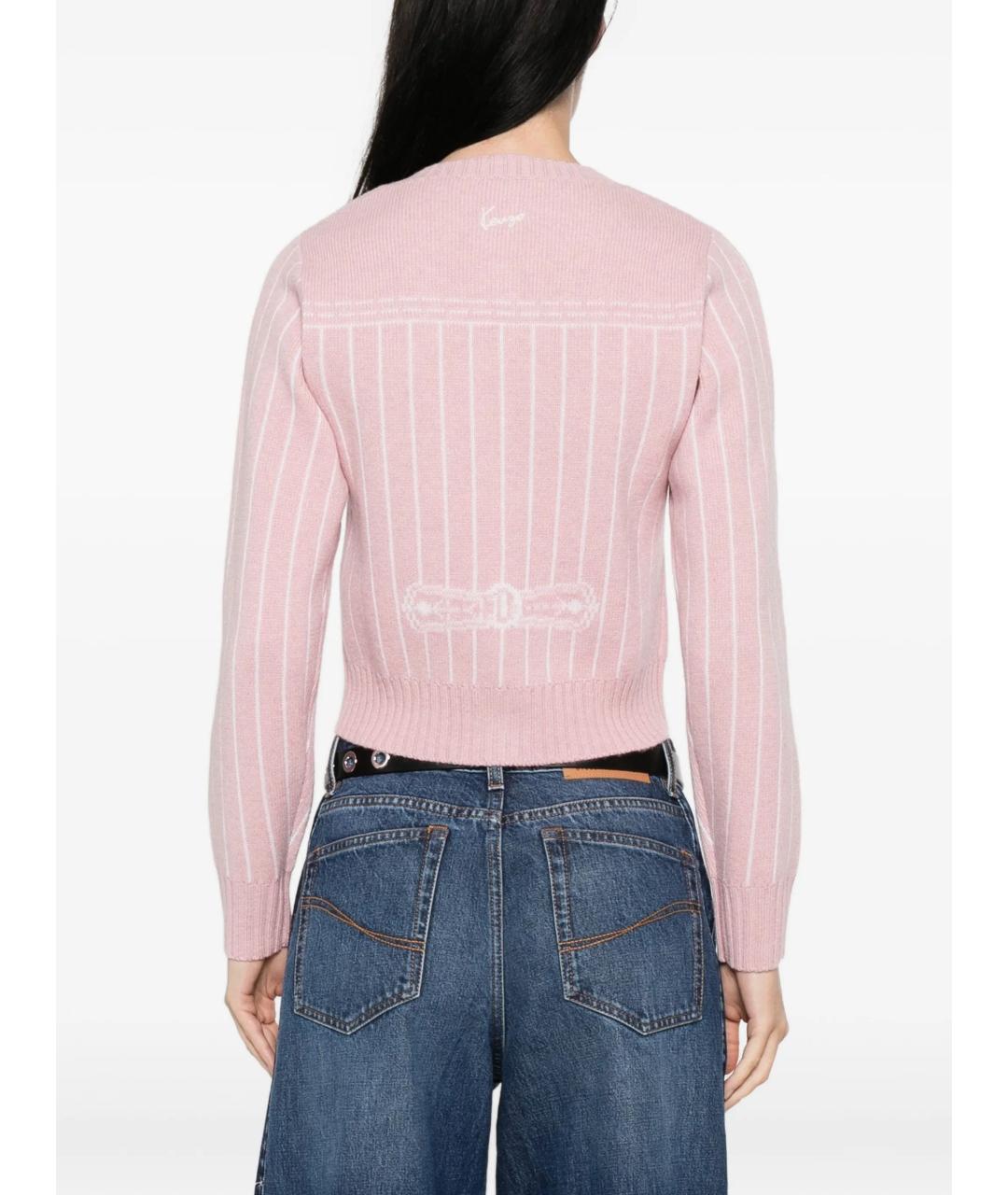 KENZO Розовый шерстяной кардиган, фото 3