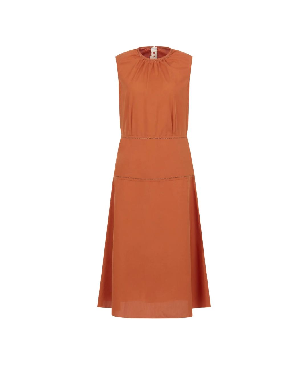 MARNI Оранжевое хлопковое повседневное платье, фото 2