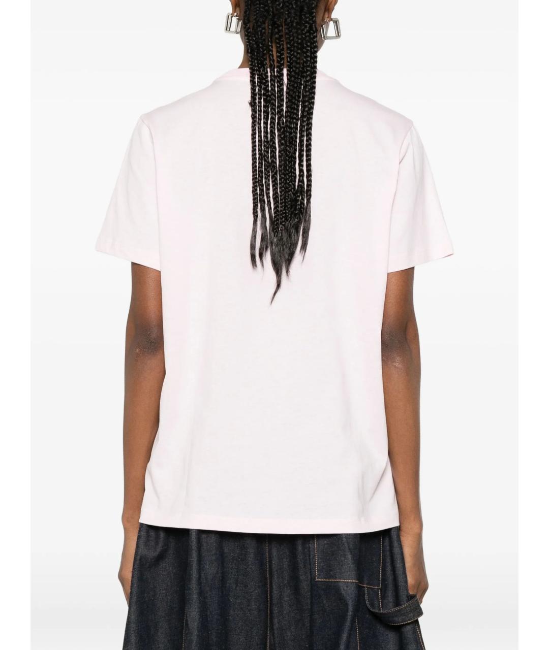 GANNI Розовая хлопковая футболка, фото 3