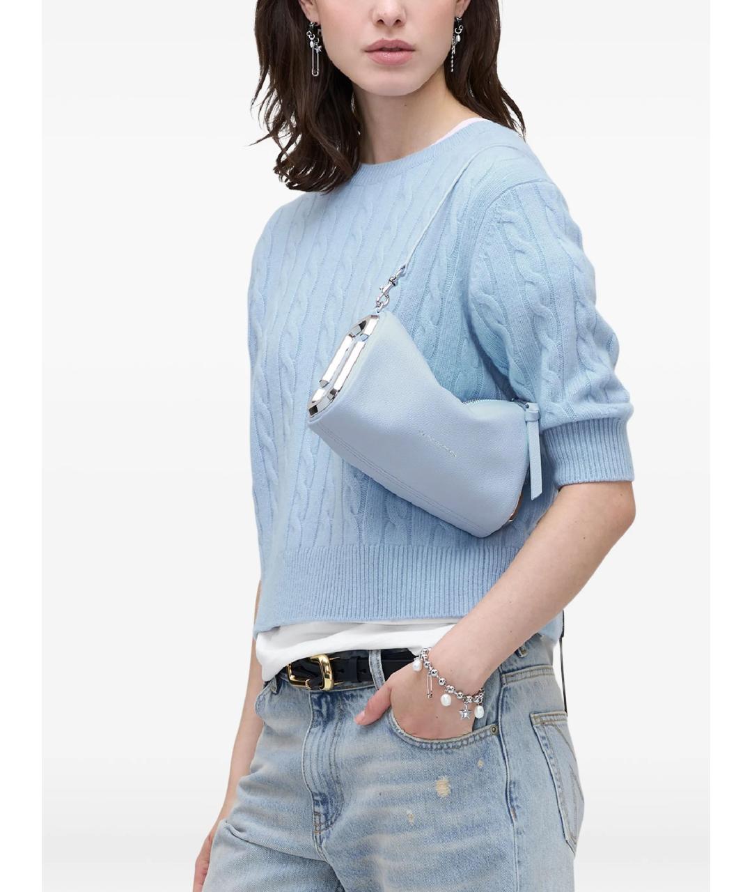 MARC JACOBS Голубая кожаная сумка с короткими ручками, фото 2