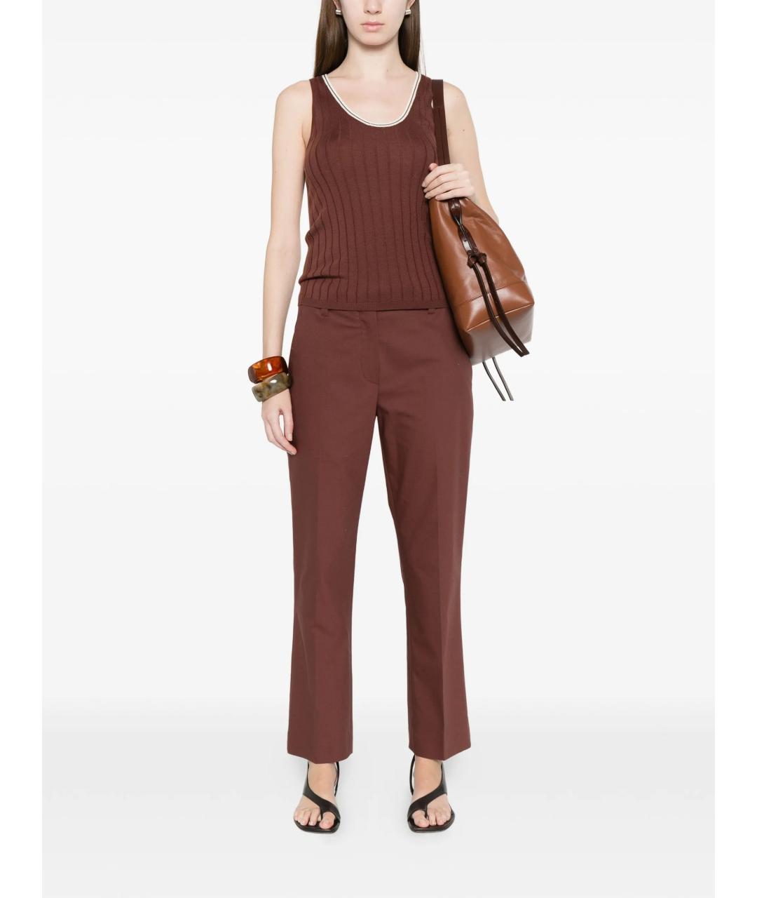 BRUNELLO CUCINELLI Коричневая шерстяная майка, фото 3