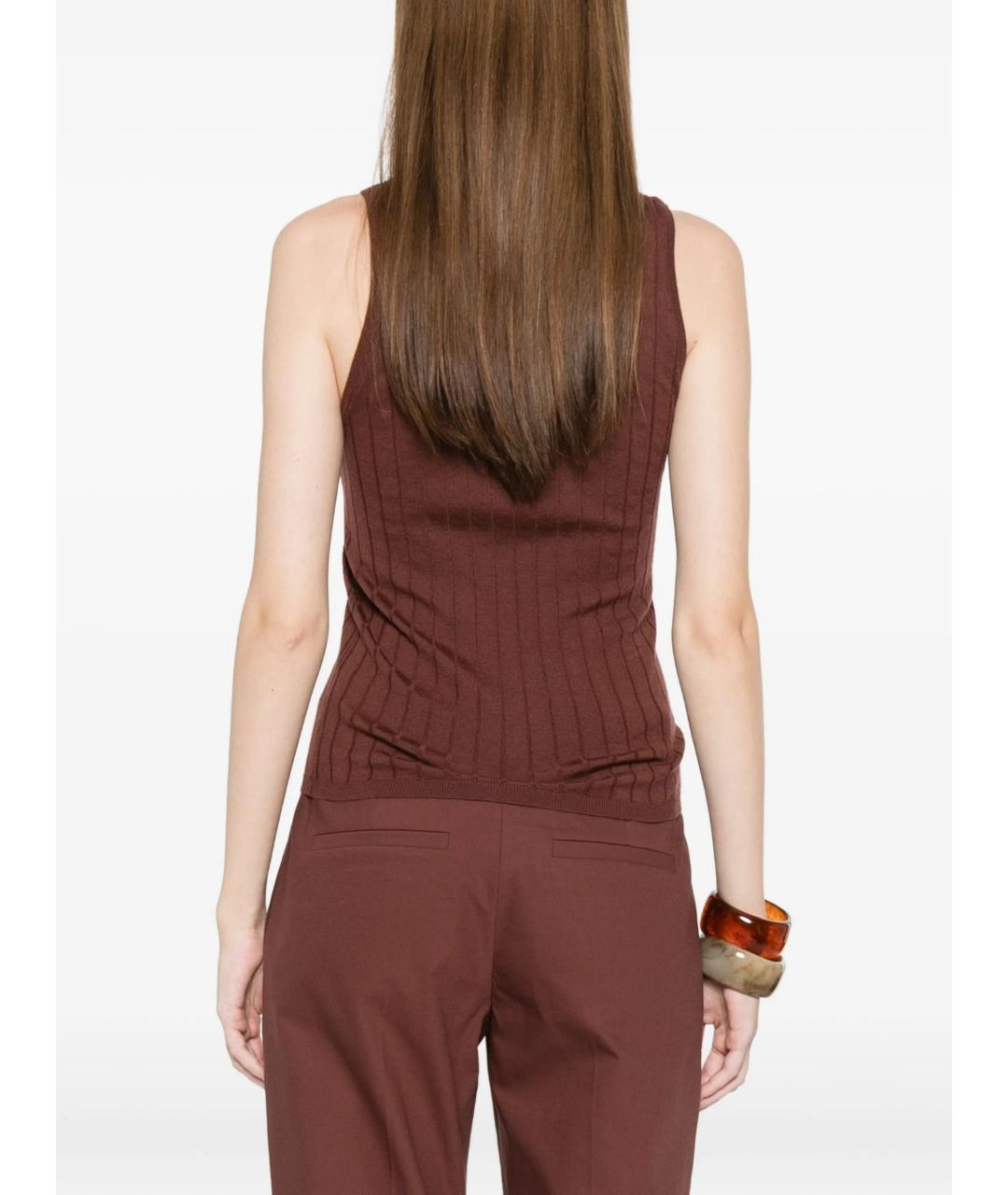 BRUNELLO CUCINELLI Коричневая шерстяная майка, фото 2