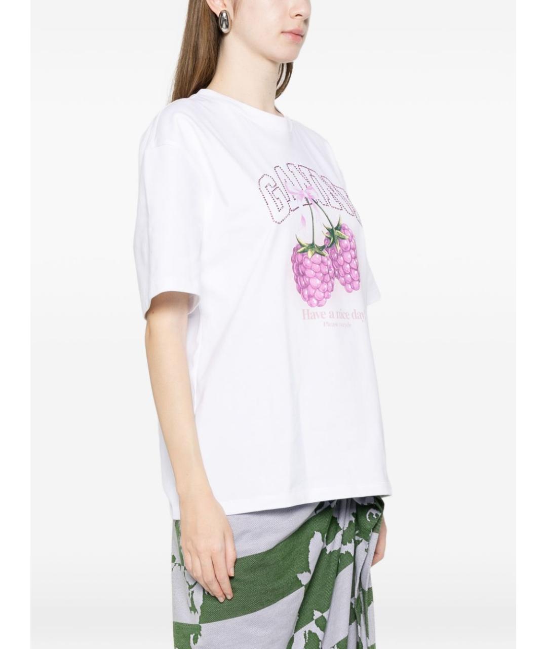 GANNI Белая хлопковая футболка, фото 2