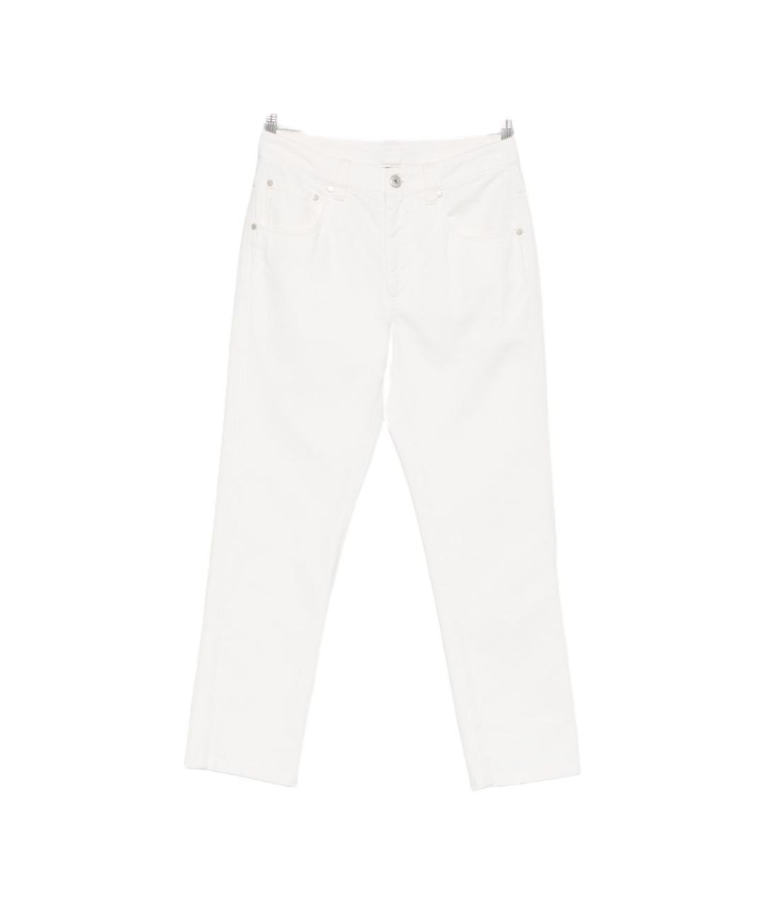 BRUNELLO CUCINELLI Белые хлопковые джинсы слим, фото 4