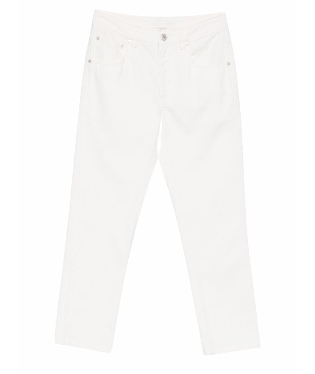BRUNELLO CUCINELLI Белые хлопковые джинсы слим, фото 1