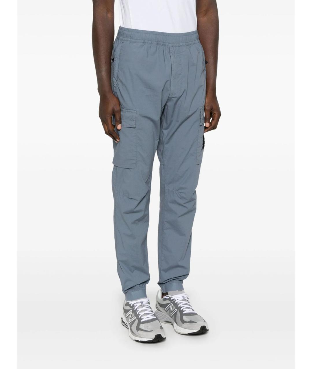 STONE ISLAND Синие хлопковые повседневные брюки, фото 2