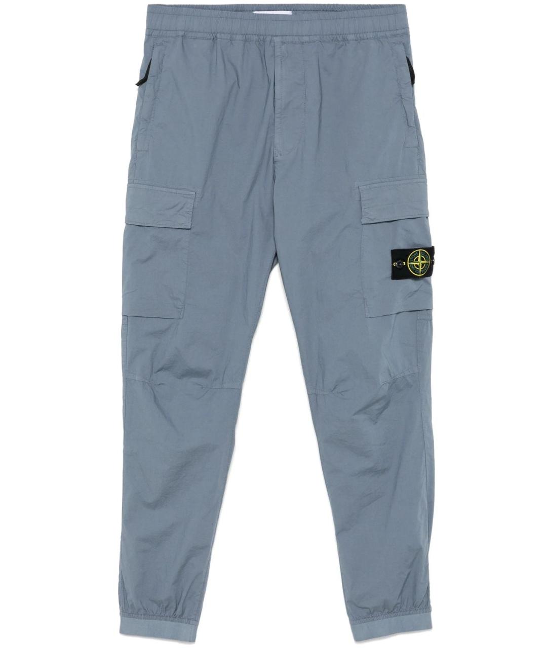 STONE ISLAND Синие хлопковые повседневные брюки, фото 1