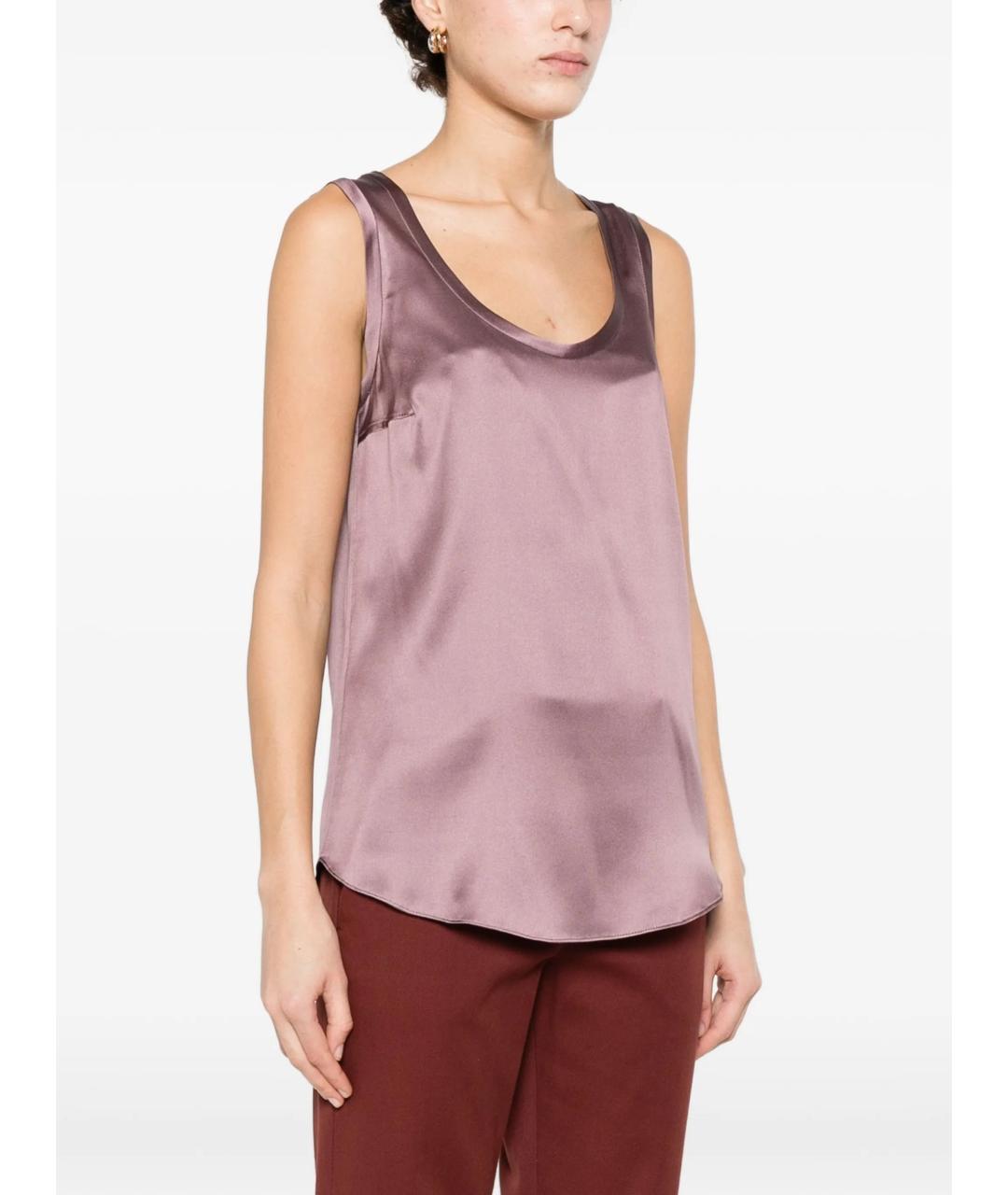 BRUNELLO CUCINELLI Фиолетовая шелковая майка, фото 2