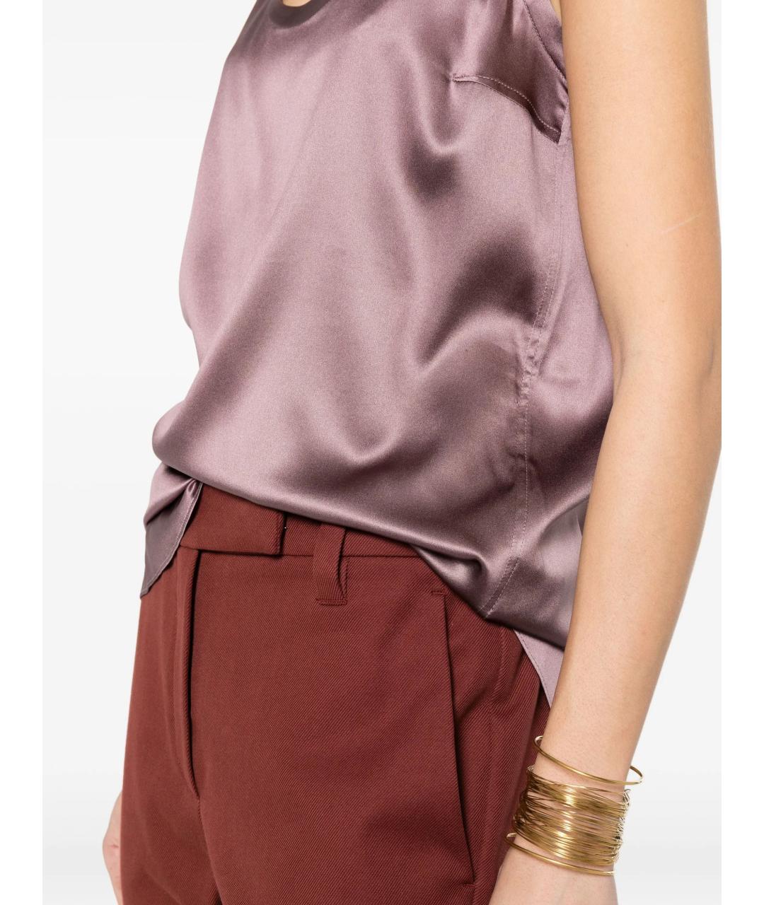 BRUNELLO CUCINELLI Фиолетовая шелковая майка, фото 3