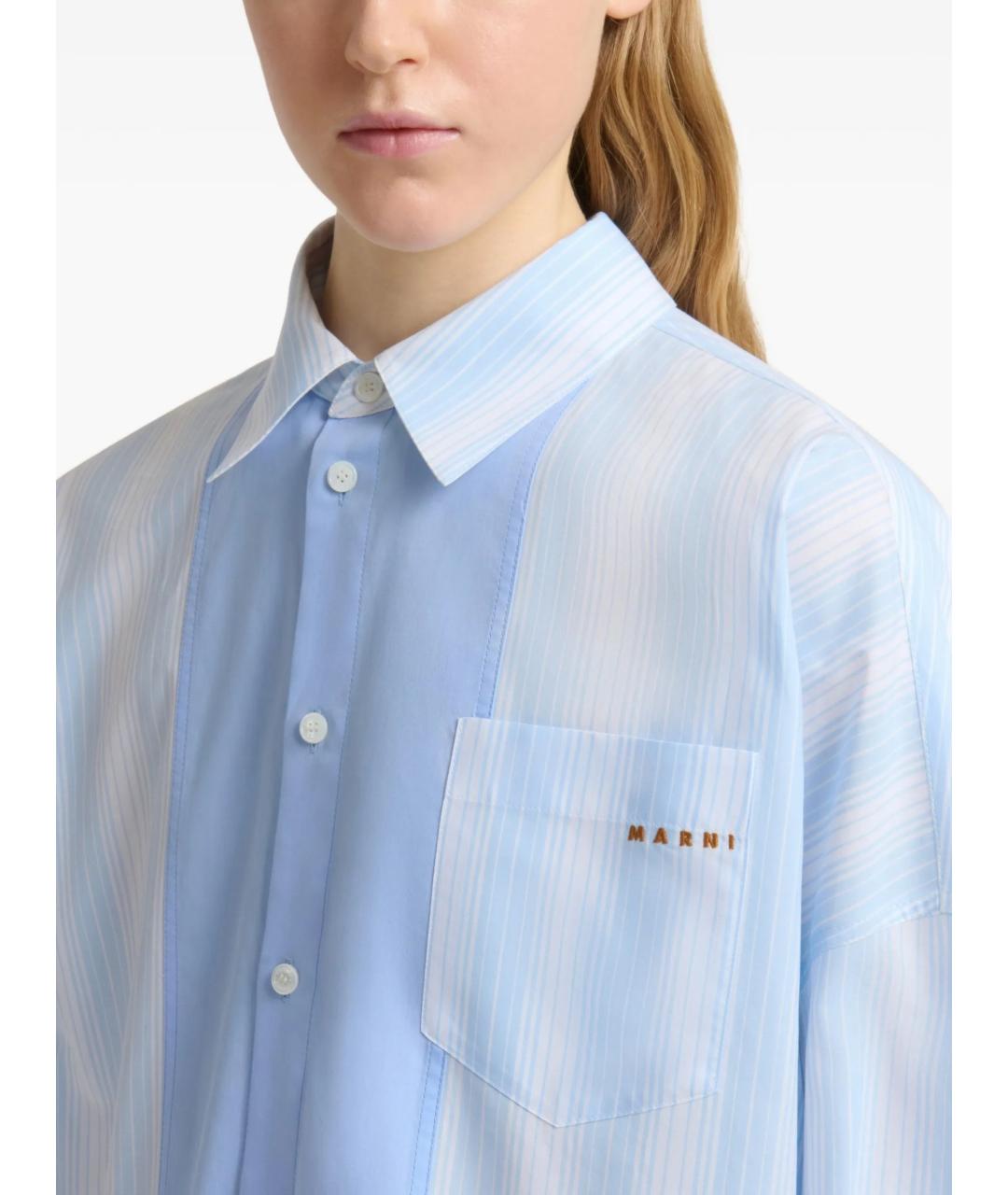 MARNI Голубая хлопковая рубашка, фото 2