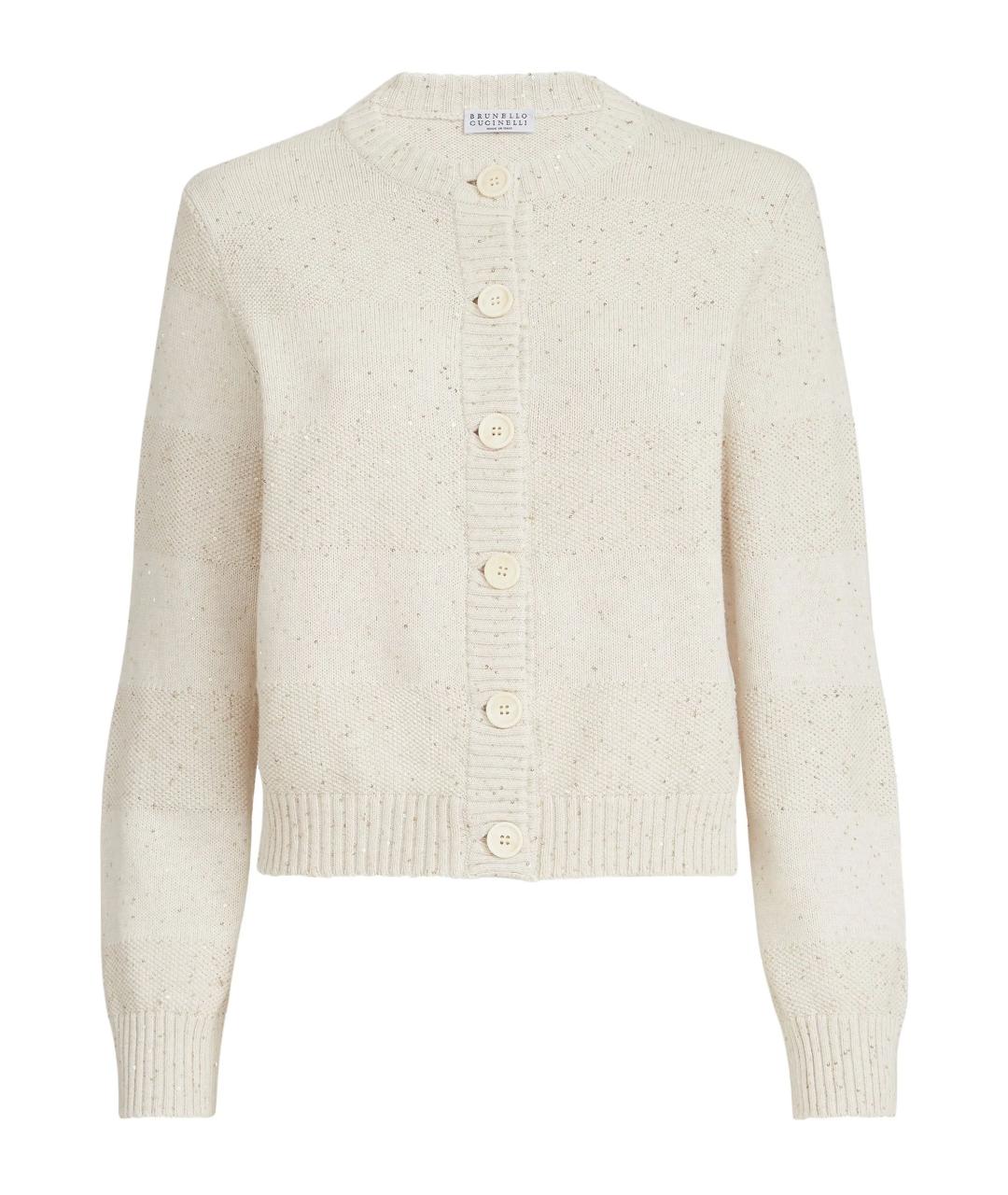 BRUNELLO CUCINELLI Бежевый хлопковый кардиган, фото 1