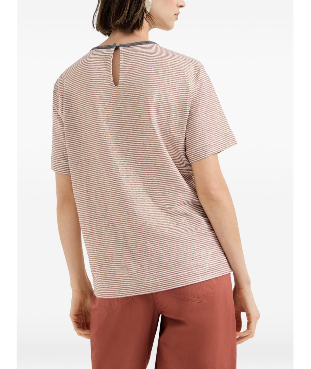 BRUNELLO CUCINELLI Мульти льняная футболка, фото 2