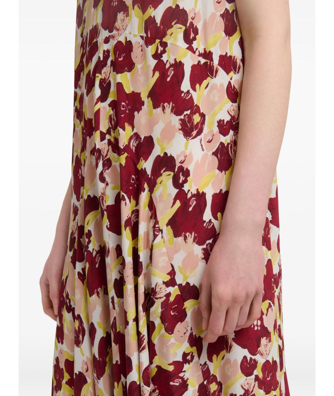 MARNI Мульти шелковое повседневное платье, фото 5