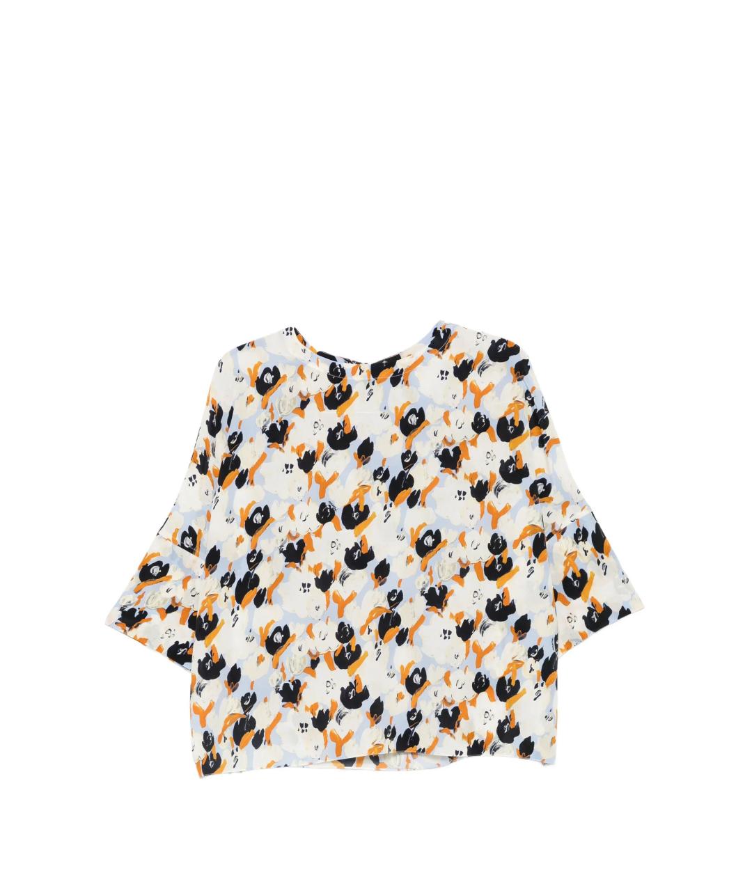 MARNI Мульти шелковая футболка, фото 1