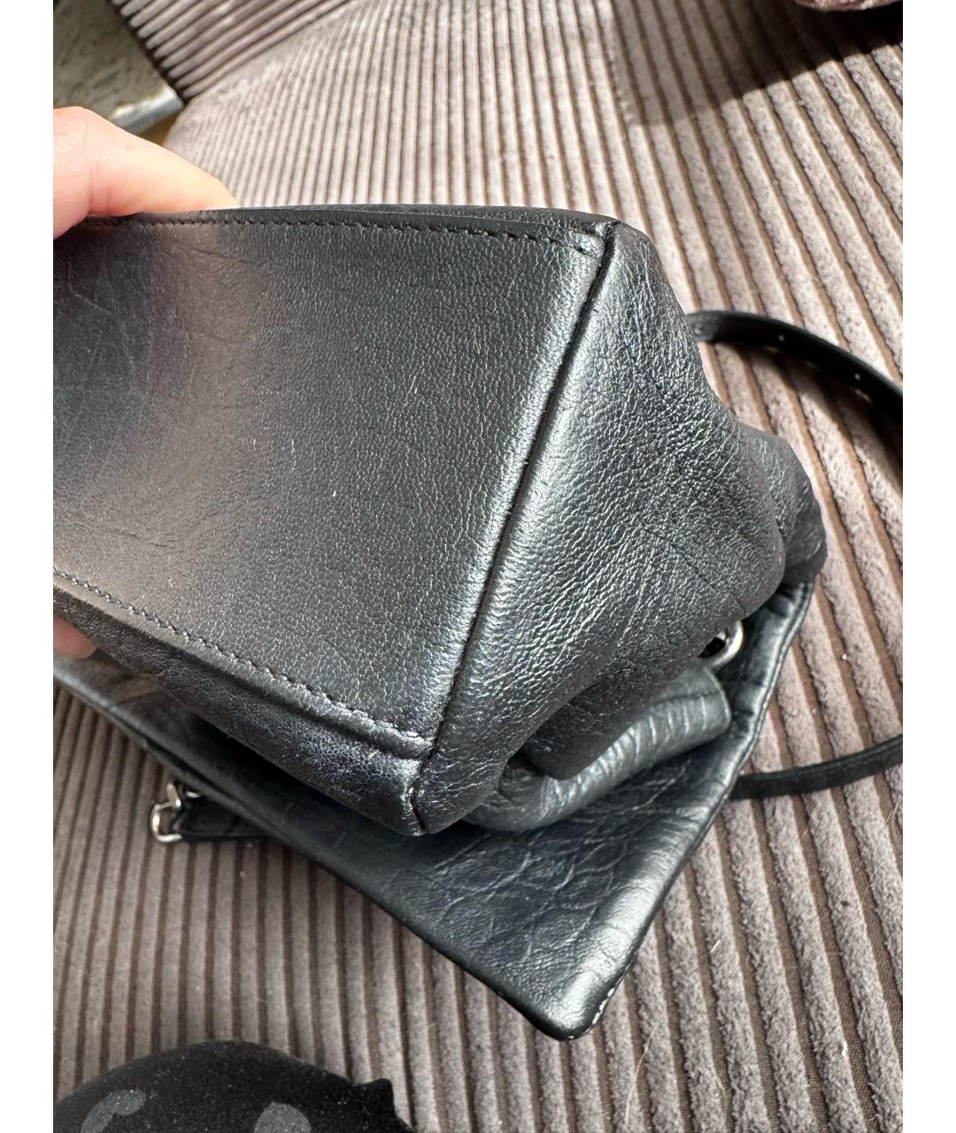 SAINT LAURENT Антрацитовая кожаная сумка через плечо, фото 5