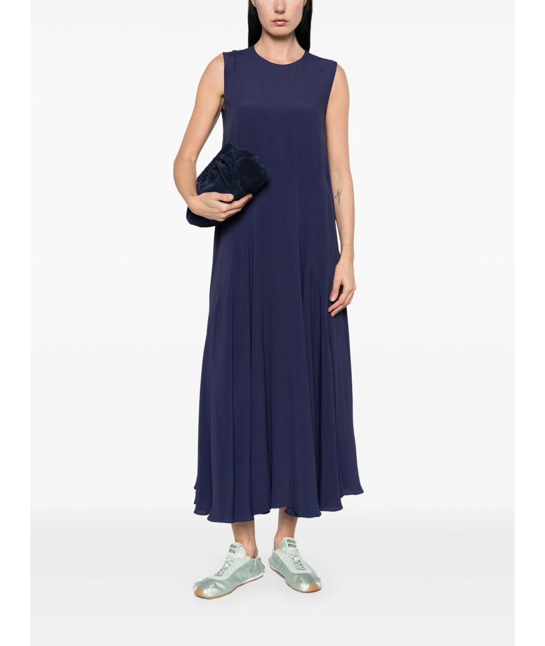 MARNI Синее шелковое повседневное платье, фото 5