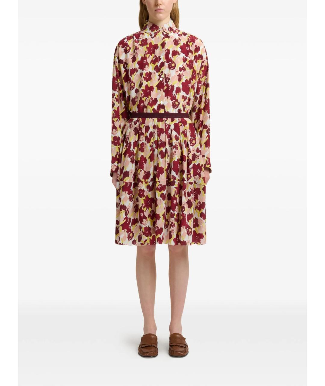 MARNI Мульти шелковая юбка миди, фото 4