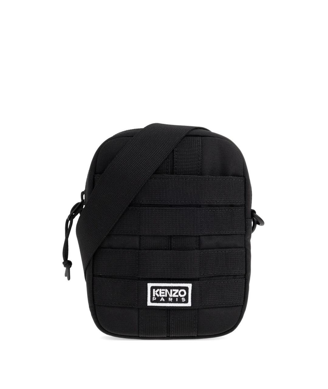 KENZO Черная синтетическая сумка на плечо, фото 3