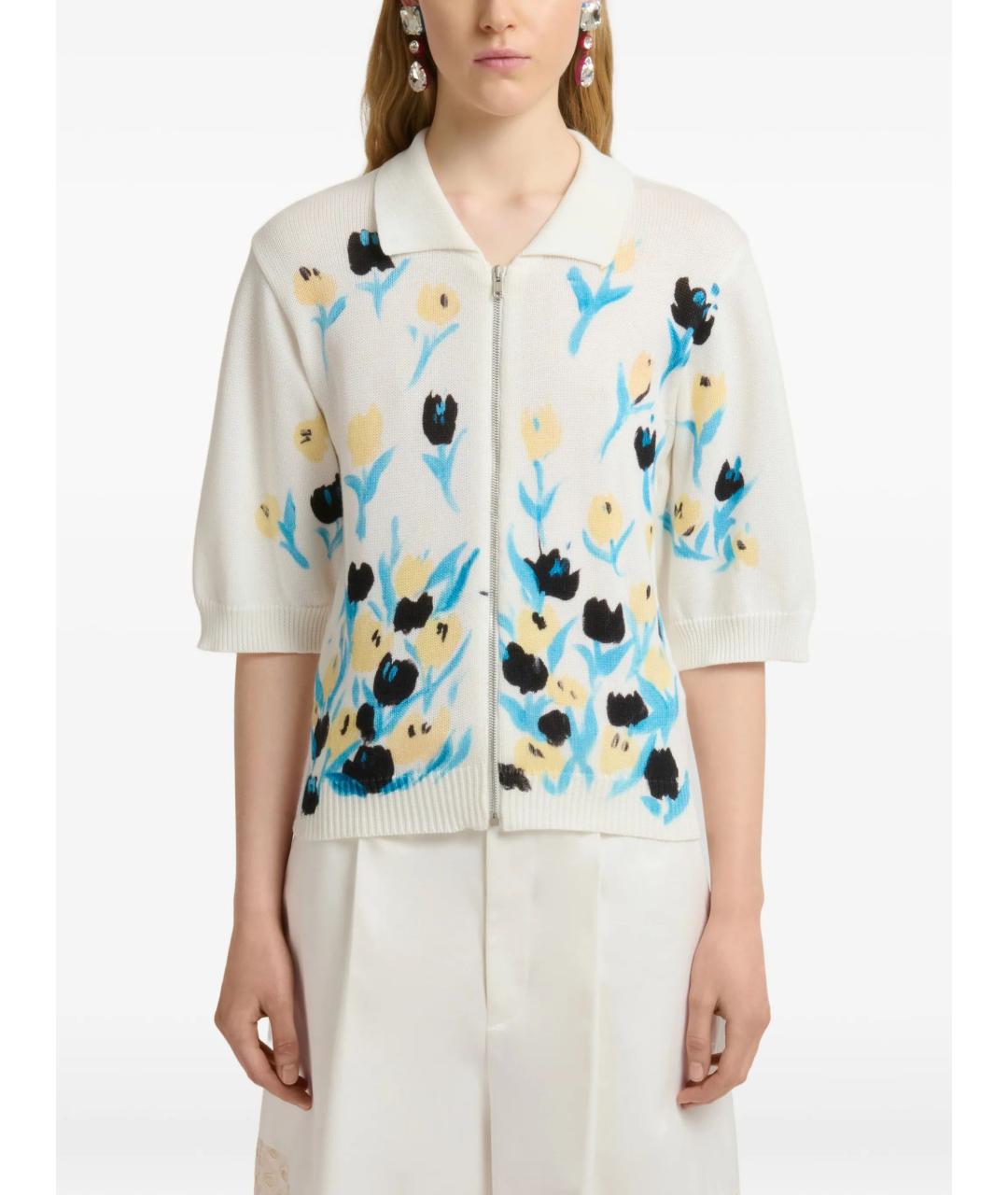 MARNI Белый хлопковый кардиган, фото 5