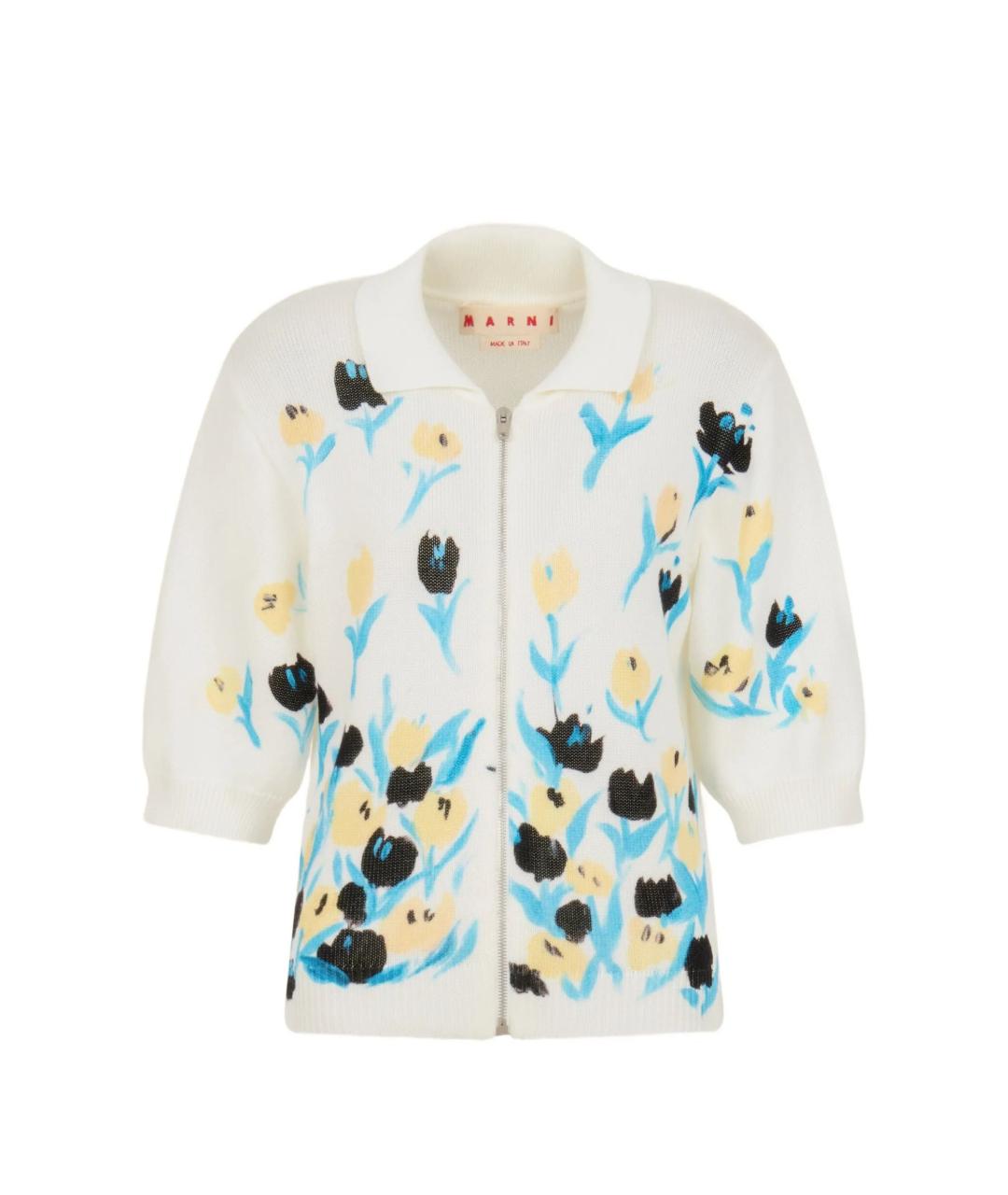 MARNI Белый хлопковый кардиган, фото 1