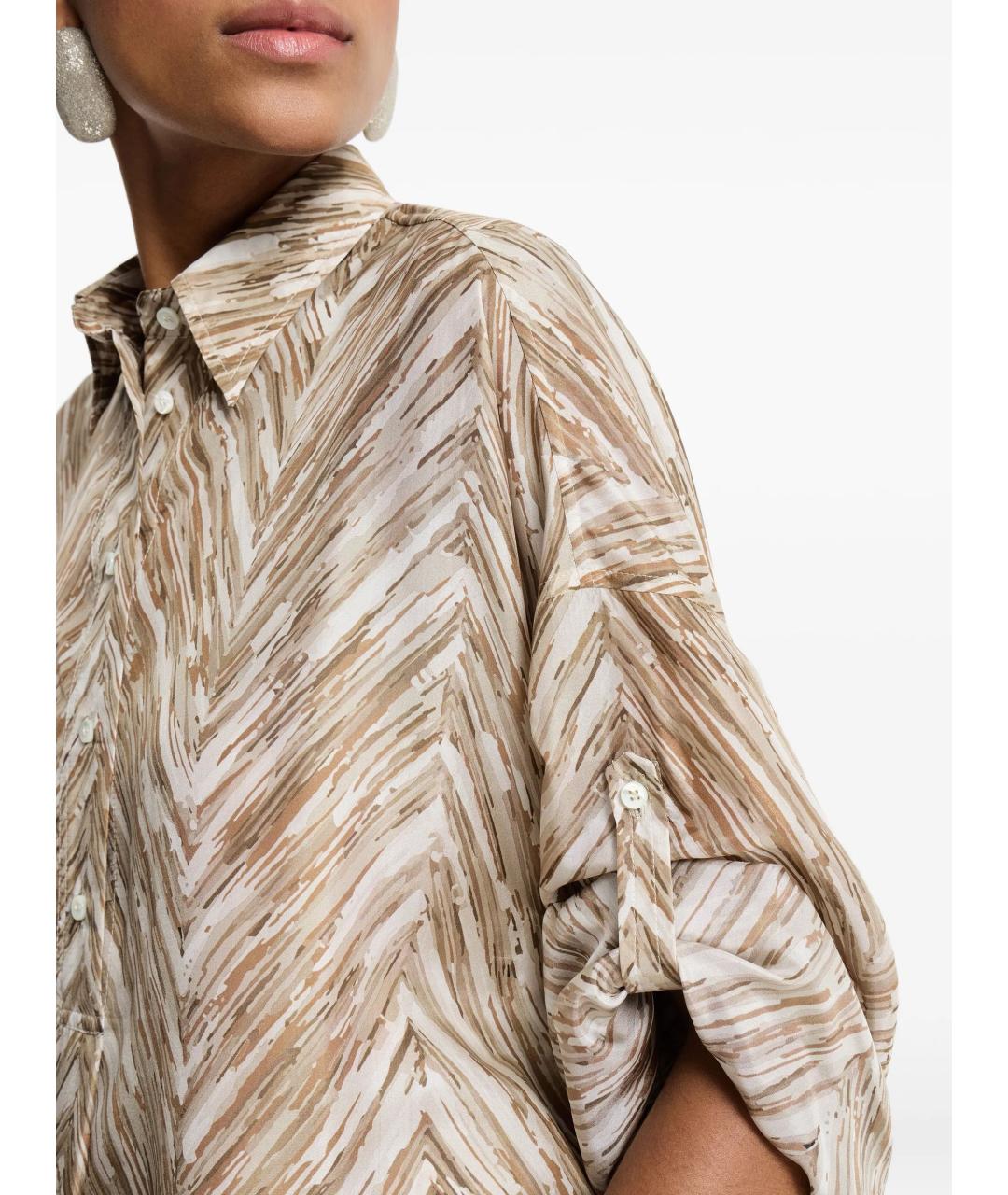 BRUNELLO CUCINELLI Мульти шелковое повседневное платье, фото 5